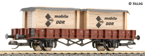 Flat car loaded with wooden boxes IFA<br /><a href='images/pictures/Tillig/14655.jpg' target='_blank'>Full size image</a>